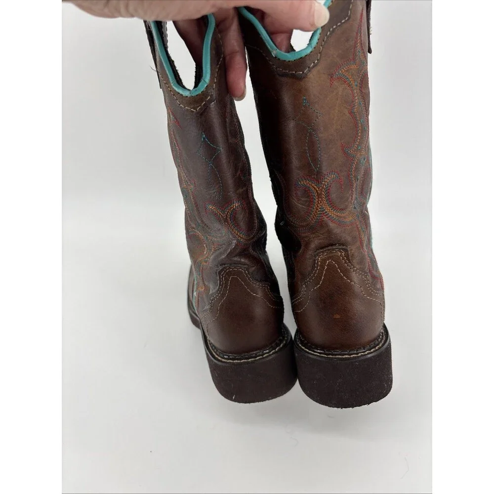 Justin Gypsy Raya Brown Leather Square Toe Cowboy Boots Women’s 7B GY2900 - Picture 4 of 7